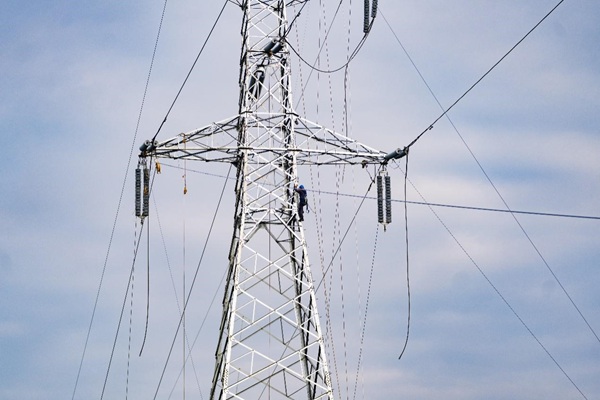 電力工人登塔作業。國網重慶永川供電公司供圖